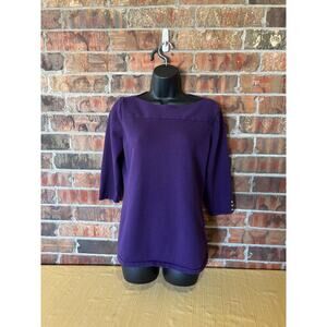 Karen Scott Purple 3/4 Sleeve Sweater Top Women’s Size:M